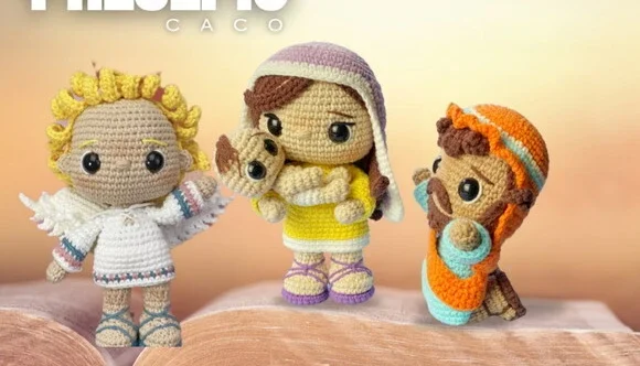 Enfeite Presépio de Natal 5 Peças Amigurumi