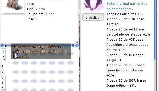 +9 Asas do Arcanjo Caído Franco Atirador MIRA APURADA 4/3/3