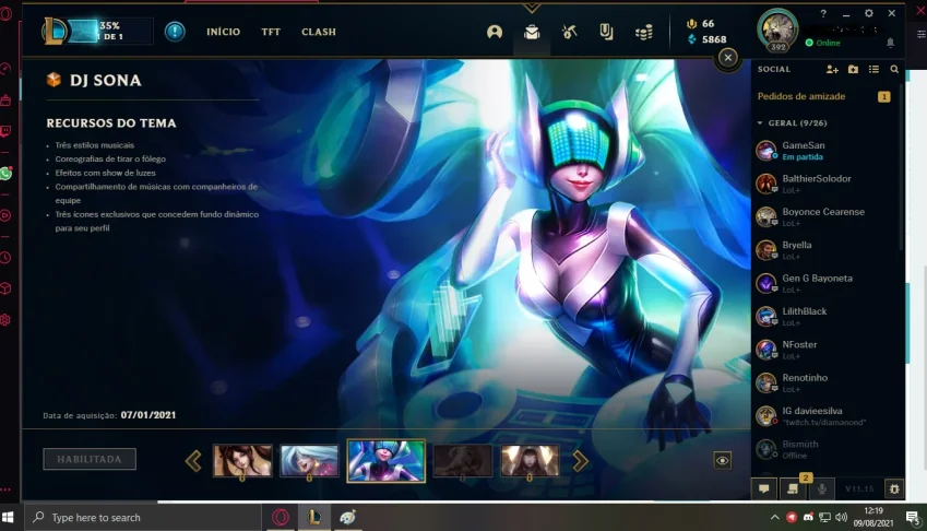 VENDO CONTA LOL PLATINA
