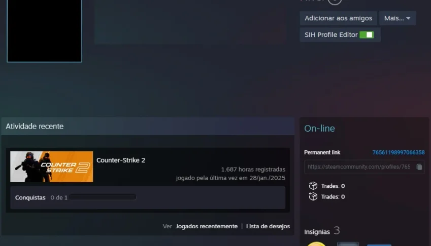 Conta CS2 com Skins e Level 19 na Gamers Club