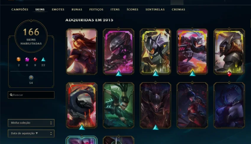 CONTA DE LOL 166SKIN LIMPA COM TODOS OS DADOS