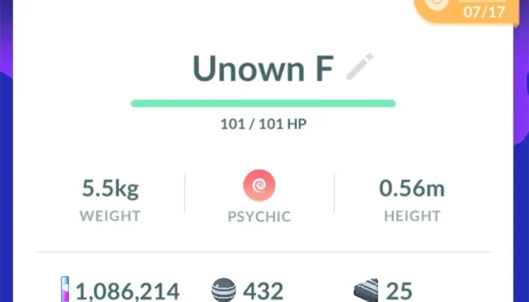 UNOWN Letra F - Vários Disponíveis - (Leia a Descrição)