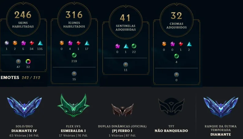 Conta Lol Diamante