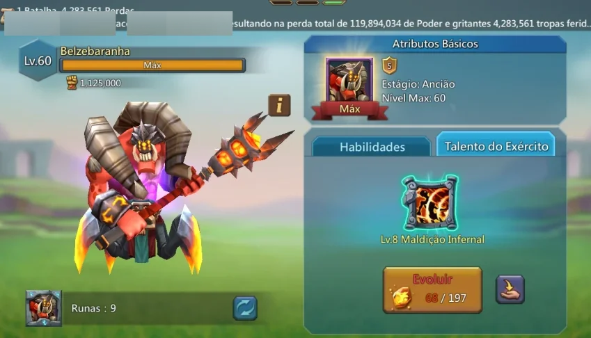 Conta de Lords Mobile 1,3B reino fechado