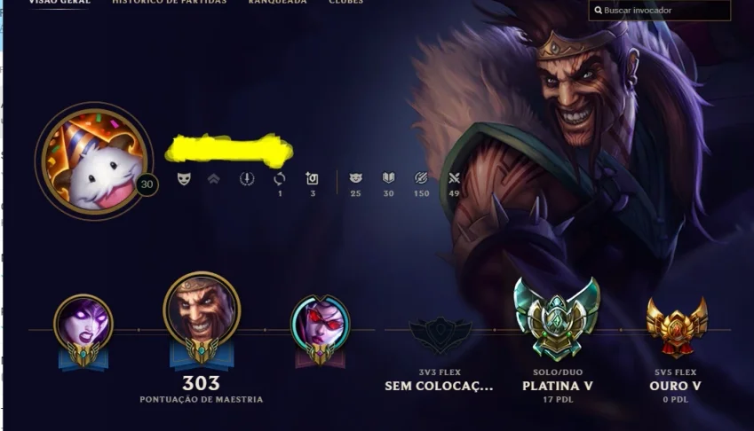 Conta League Of Legends Platina 5
