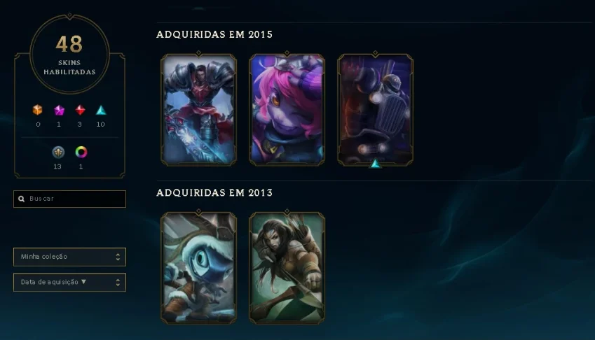 CONTA DE LOL D4 COM SKINS