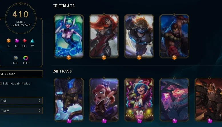 Conta Lol Platina IV 410skins /Urfwarwick/ 86k EA/ All Champ