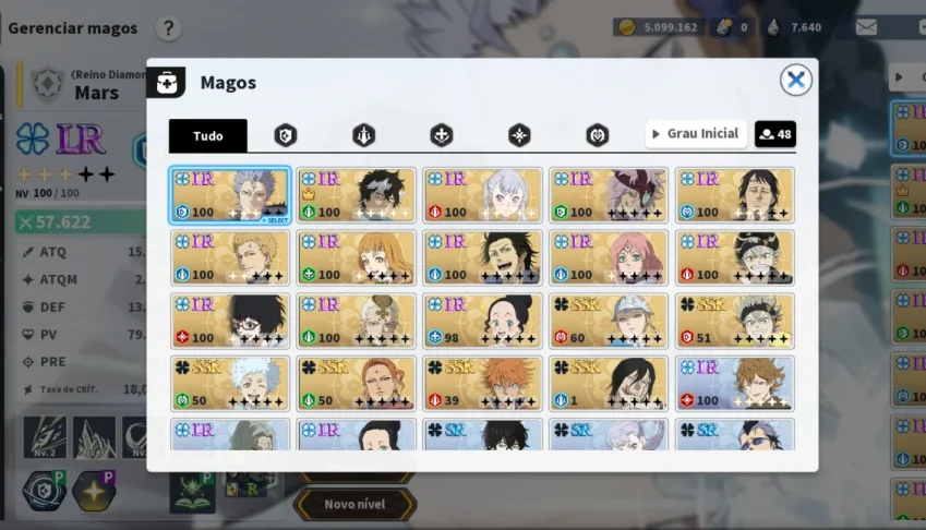 Conta Black Clover Mobile