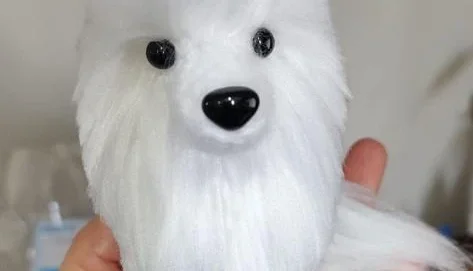 Miniatura Samoieda - Amigurumi de Crochê com Feltragem