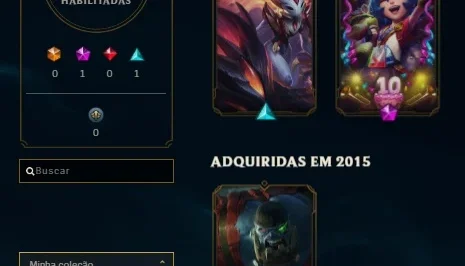 CONTA LOL LVL 15 - SKIN MITICAS/ÉPICAS - 2900 ESS. LARANJA