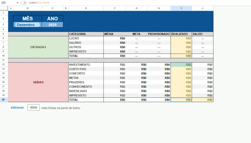 Planilha de Controle Financeiro Completa – Automatizada