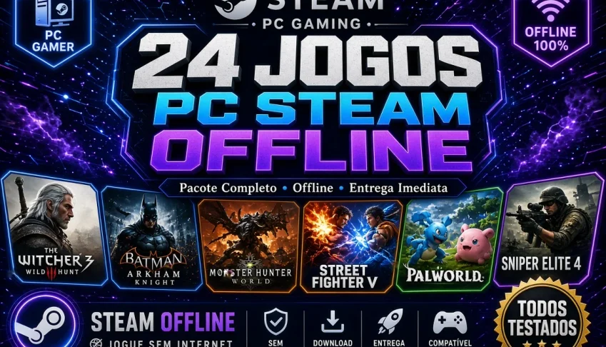 🎮 24 Jogos PC Steam Offline – Pacote Completo🎮