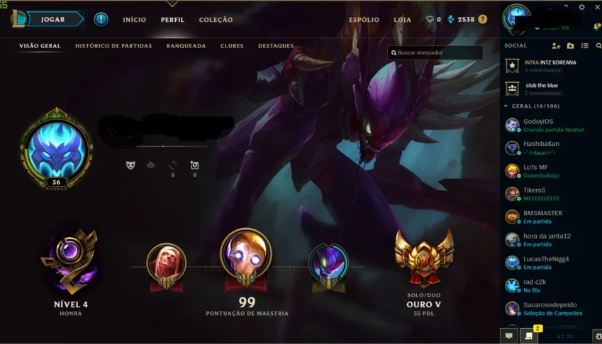 Conta de League of Legends
