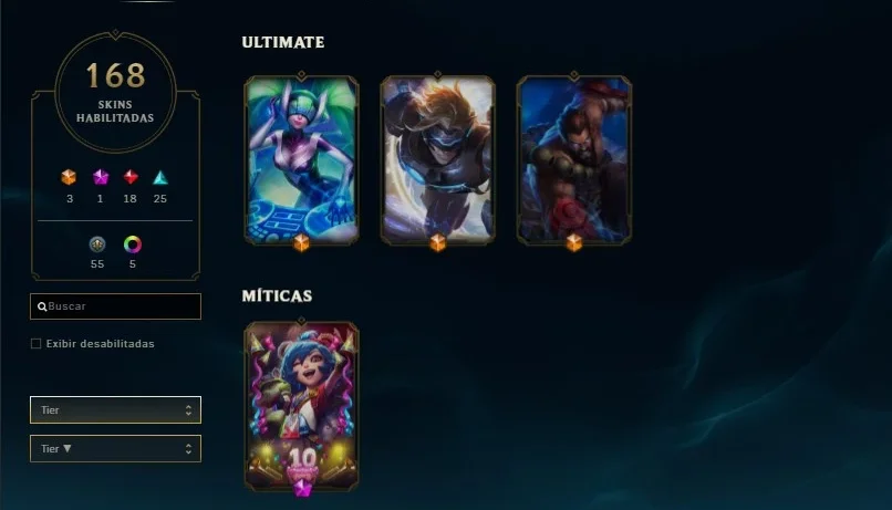 Conta LOL com todos campeões e 147 skins