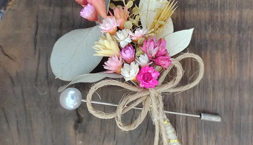 Lapela Floral para noivo