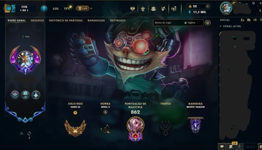 Conta Gold 223 Skins Todos os champs +15 Maestrias