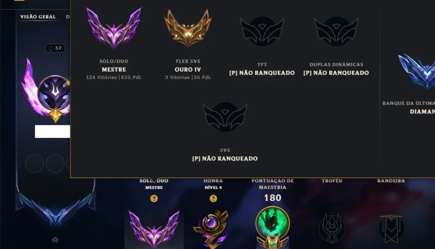 Mestre com 110 Champs e 51 Skins ( 625 PDL )
