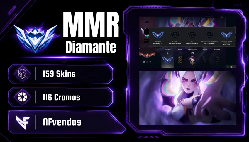 (Premium) CONTA UNRANKED LOL 2015 MMR DIAMOND 159 SK 116 CR