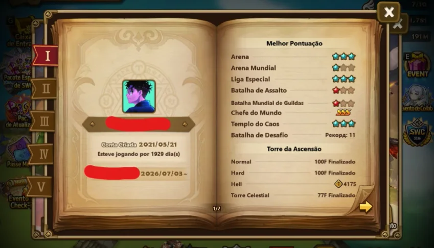 Conta Summoners War - 3 LDS - Christine, Eleanor e Sylvia