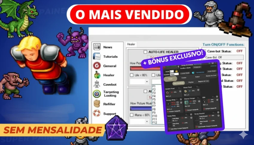 BOT Tibia (Todos Clientes) - Cavebot, Heal, Target, Refiler!