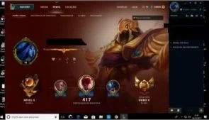 Conta Gold V, 103 skins e quase todos os champions