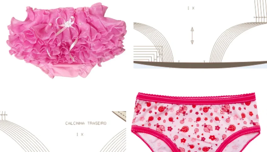 Kit Moldes Cueca e Calcinha Infantil em PDF -Faça Você Mesmo