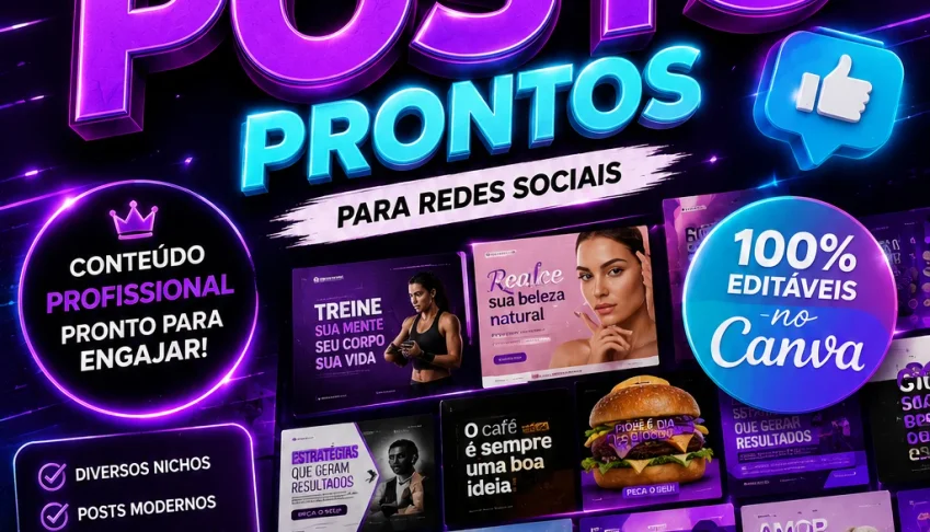 + 12.000 POSTS PRONTOS ( Canva) (100% Editaveis) - Nichos