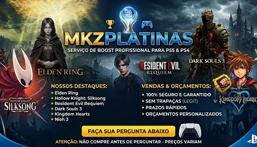 🏆 SERVIÇO DE PLATINA PS5 / PS4 – Rápido, Seguro e Confiável