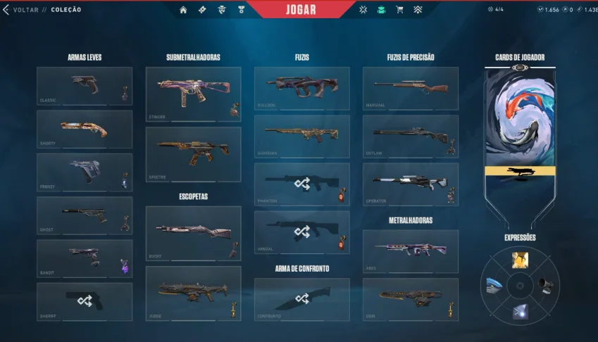 Conta Valorant 160+ skins LVL 241