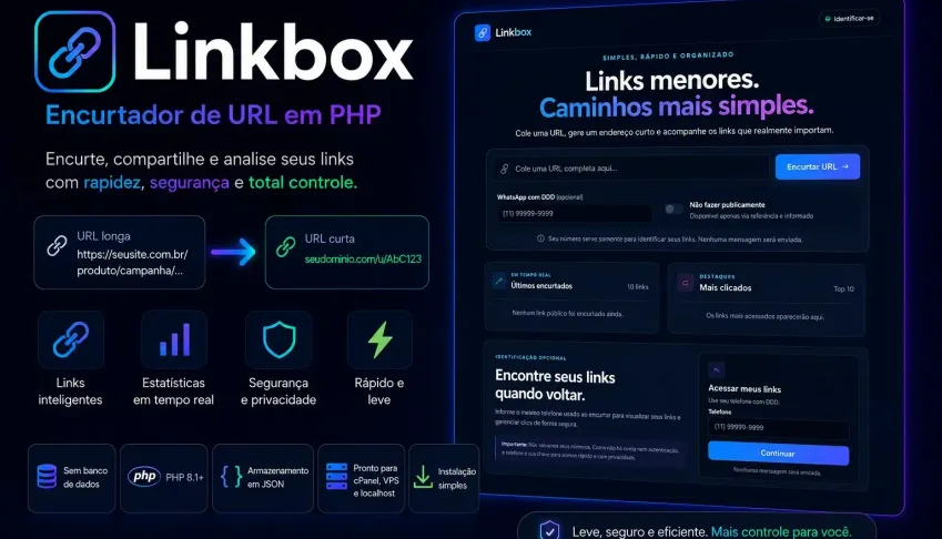 Linkbox — Script Encurtador de URL em PHP sem Banco de Dados