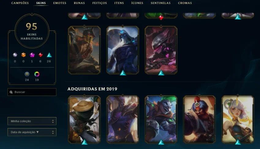LOL - 95 Skins - ESMERALDA - 155 Campeões - Nunca tomou BAN