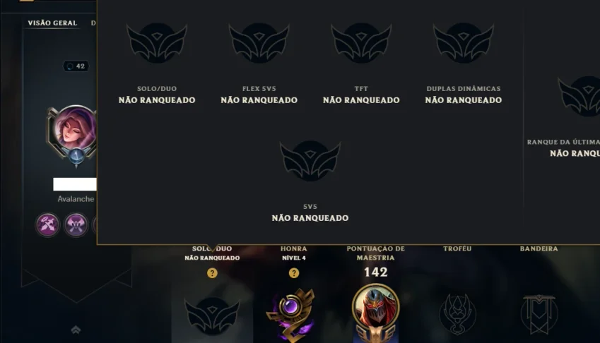 Unranked com 70 Champs e 41 Skins
