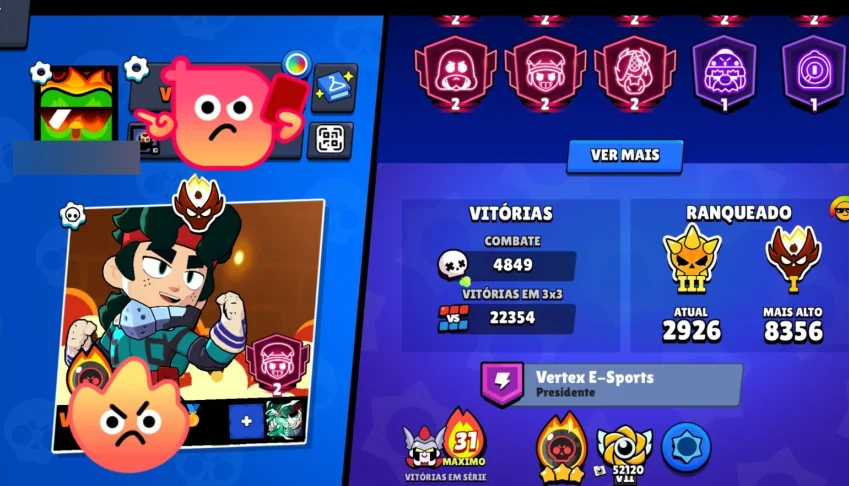 Conta Brawl stars, 104k, Master 1, all level 11 brawlers