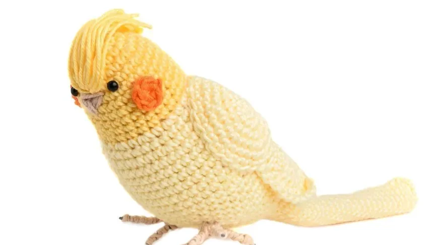 Calopsita Toda Amarela em Amigurumi