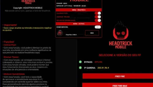 Free Fire - Regedit Mobile - Headtrick - Vitalício