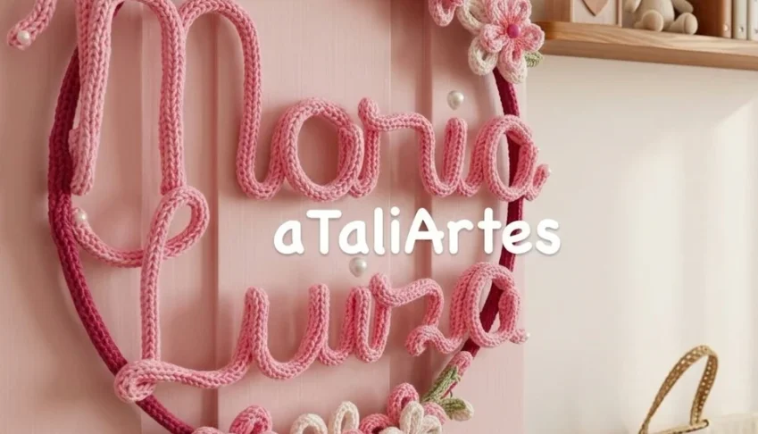 Guirlanda Jardim Personalizada em Tricotin