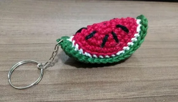Chaveiro de Frutas em crochê