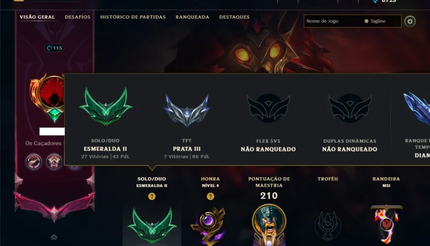 Esmeralda 2 com 100 Champs e 54 Skins +3 Prestigios