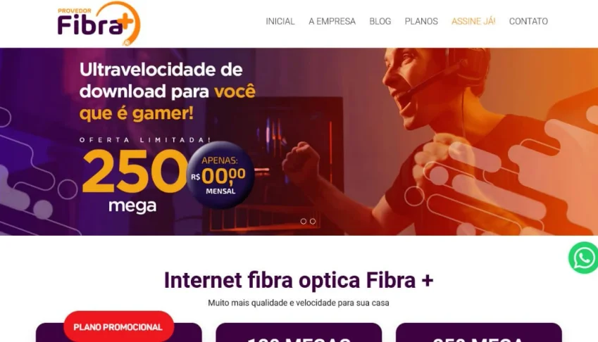 Site pronto para empresa provedoras de internet