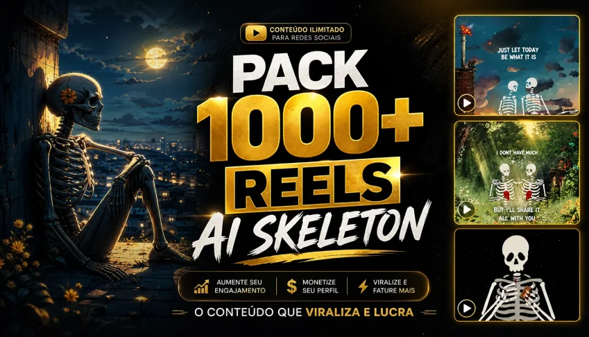 1000+ Reels de Esqueletos IA Para Viralizar nas Redes