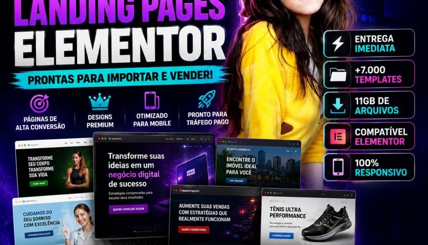 +7000 Landing Pages Elementor Editáveis | +11GB Modelos