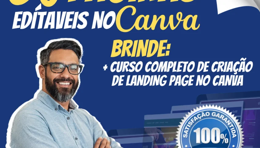 60 Páginas Editáveis no Canva + Curso Landing Pages Canva