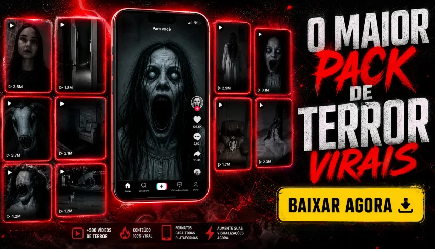 Vídeos de terror viral para TikTok, Reels e Shorts