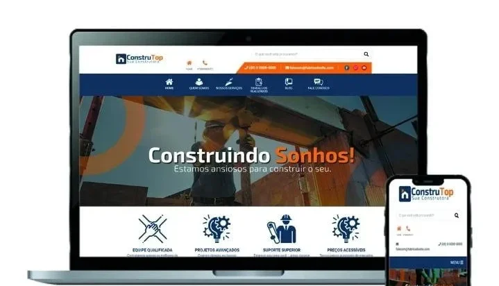 Script – Site Institucional para Construção Civil com Painel