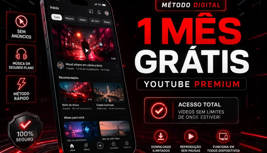 METODO YouTube Premium Grátis por 1 Mês