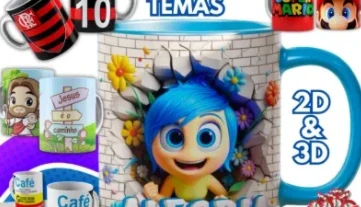 Pack Sublimação Para Canecas + De 100.000 + Divertidamente 2