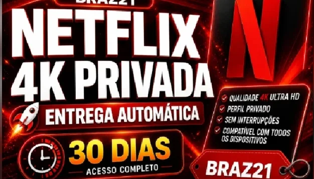 Netflix 4K- Conta Privada e Compartilhada Por 30 Dias!