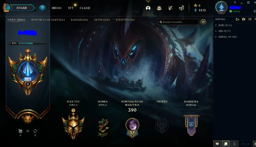 CONTA LOL LEVEL 321, GOLD, 180 CAMPEOES, 270 SKINS
