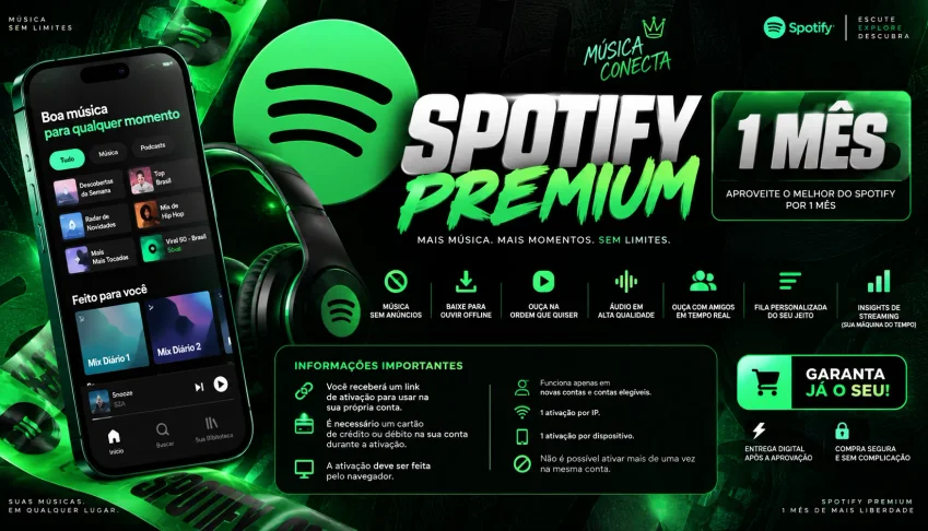 Conta Spotify 1 Mês - Conta Individual