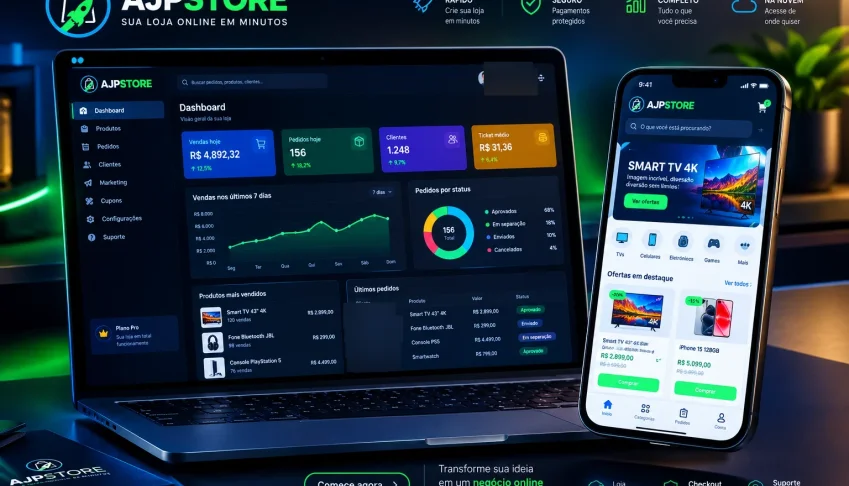 AJPSTORE: Crie Sua Própria Máquina de Vendas em Minutos